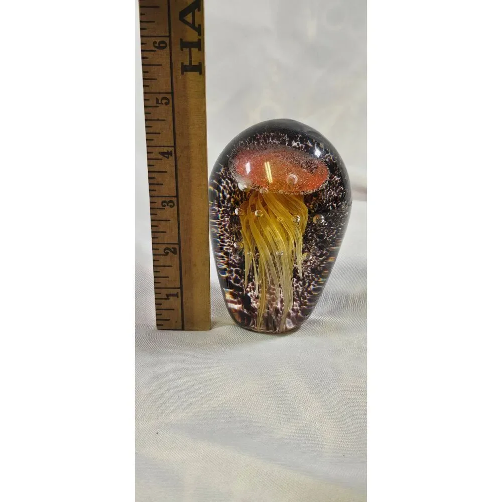 Handblown Art Glass Jellyfish Paperweight